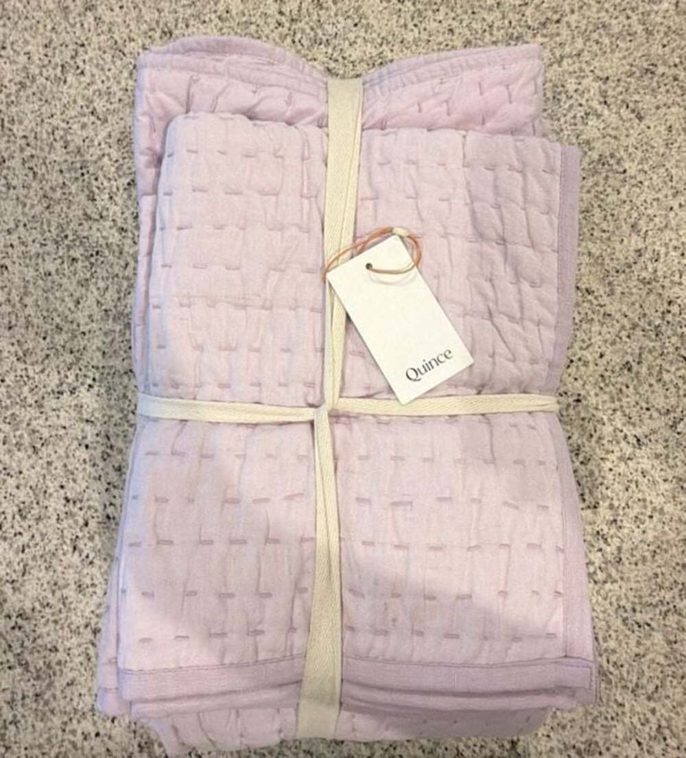 Quince European Linen Cotton Stitch Quilt Set in Orchid